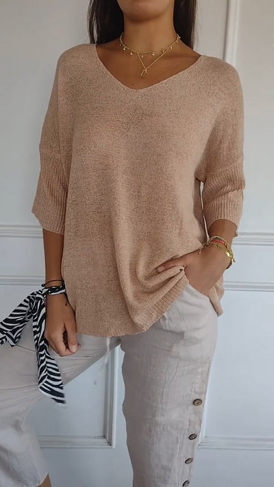 Heather - Knitted V-neck top