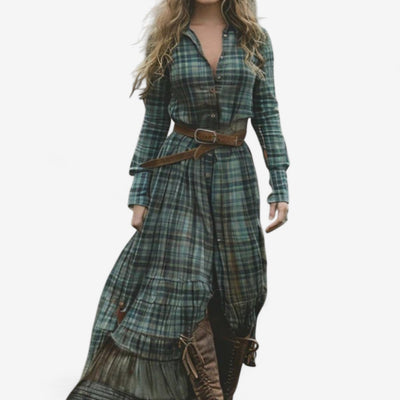 Hannah™ Long Checkered Dress