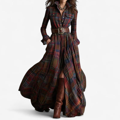 Abigail™ Maxi Dress with Timeless Check Patternrn