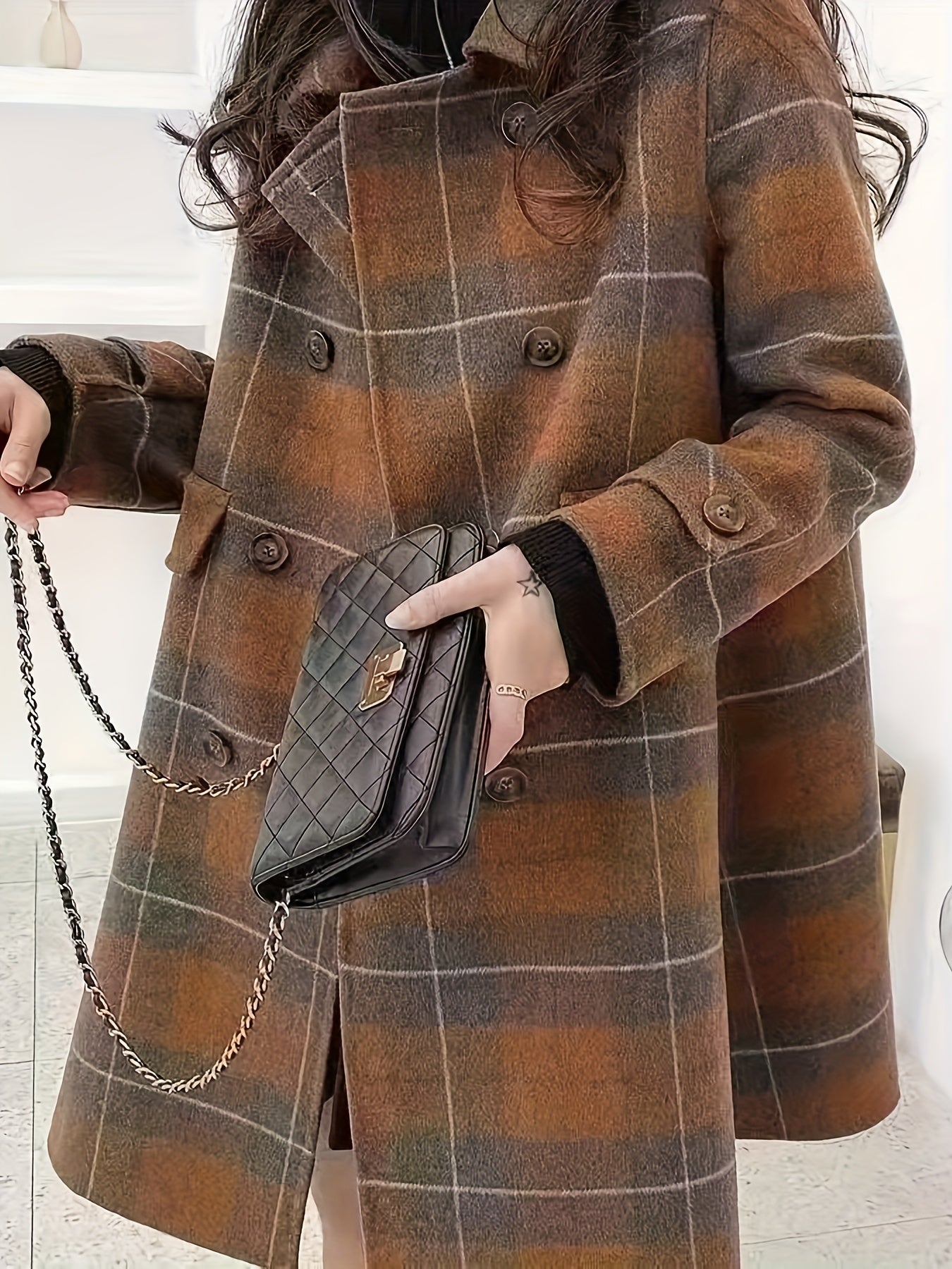 Mia – Tartan Tweed Coat